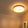 LED stropní svítidlo BISKIT do koupelny - Ø 40 cm - 1x36W 2700K - IP44 - Senzor pohybu & Den/Noc - Černá