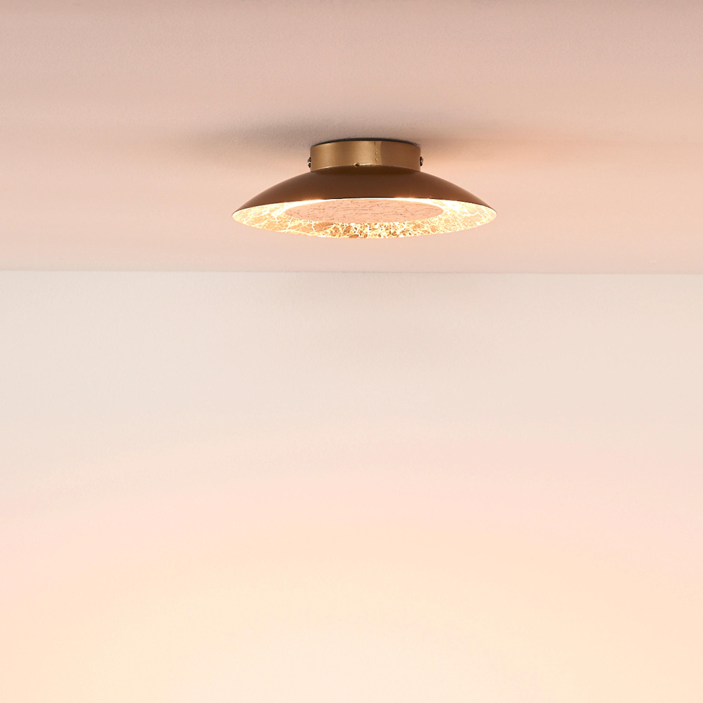 Lucide FOSKAL - zapuštěné stropní svítidlo - Ø 21,5 cm - LED - 1x6W 2700K - Mosaz