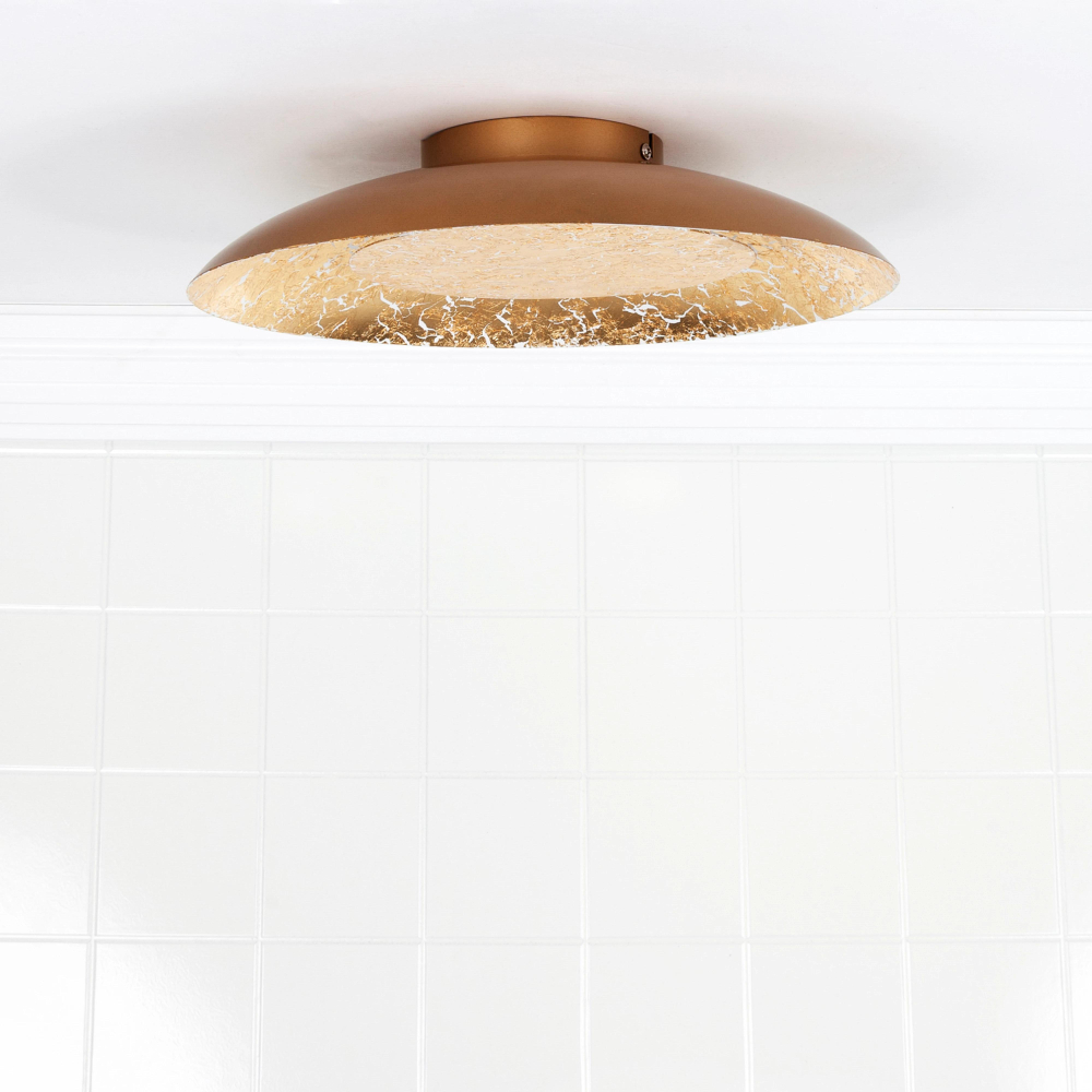 Lucide FOSKAL - zapuštěné stropní svítidlo - Ø 34,5 cm - LED - 1x12W 2700K - Mosaz