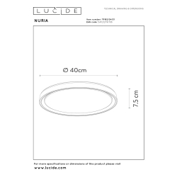 LED Stropní svítidlo Lucide NURIA - Ø 40 - stmívatelné - bílé