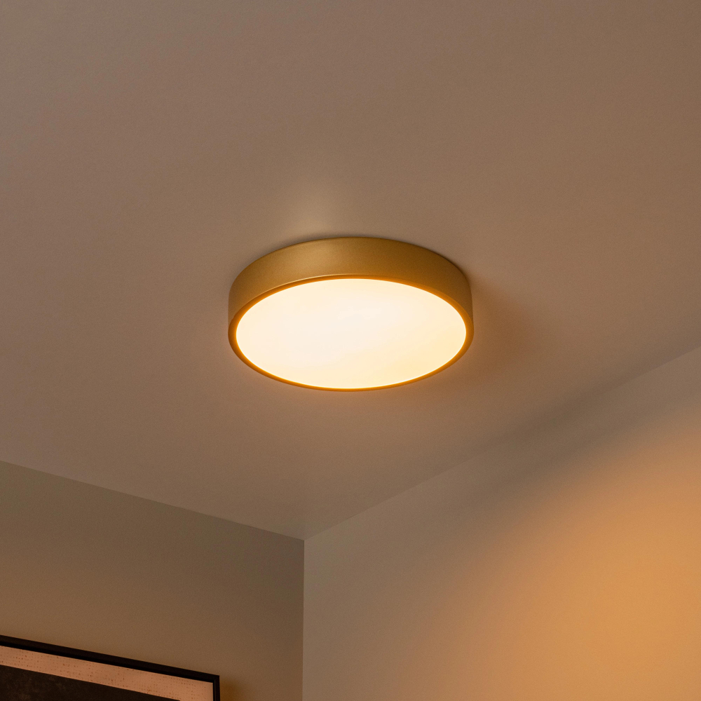 Lucide UNAR stropní LED  svítidlo Ø30 cm 1x18W 2700K matná zlatá/mosazná