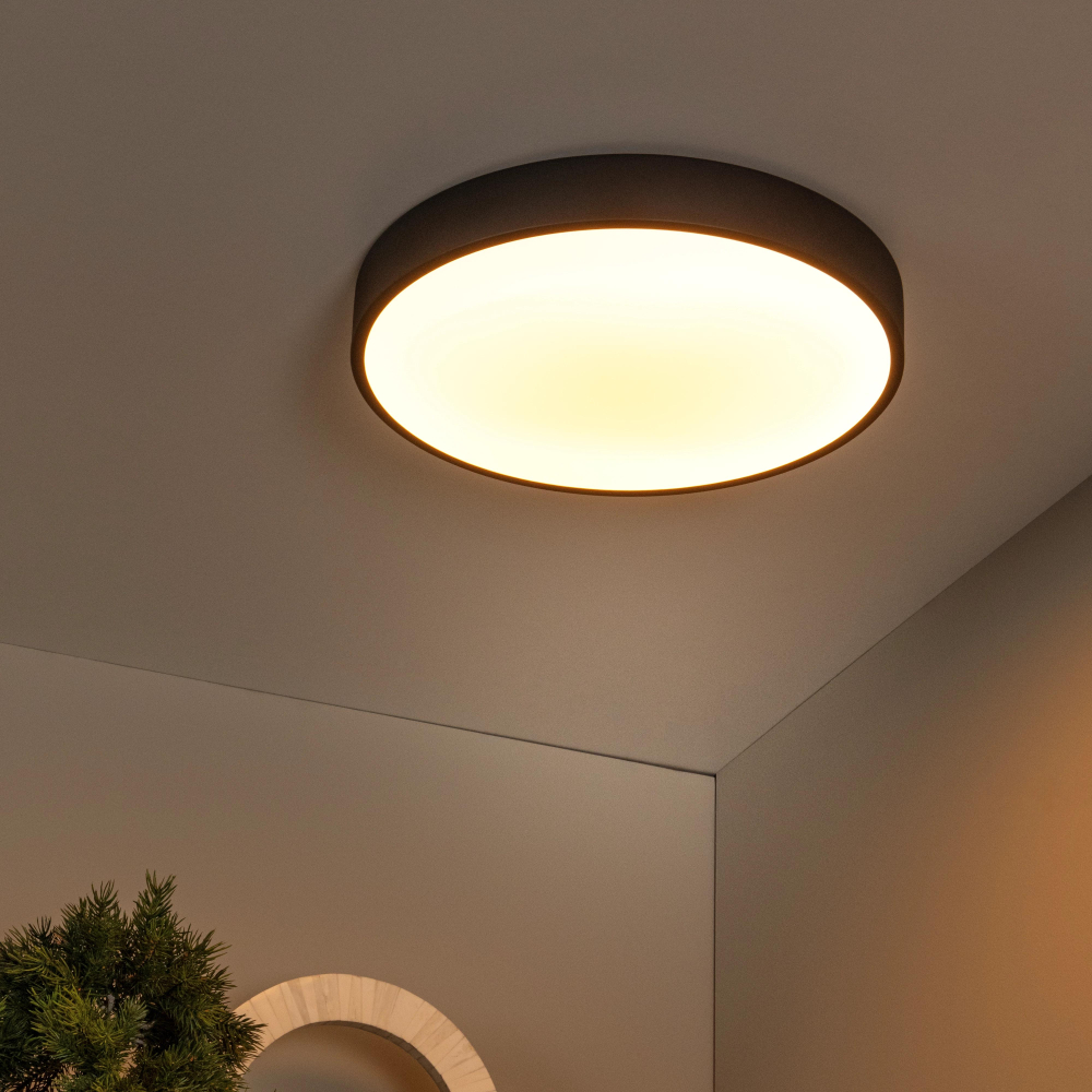 Lucide UNAR stropní LED  svítidlo Ø 39,5 cm 1x24W 2700K černá
