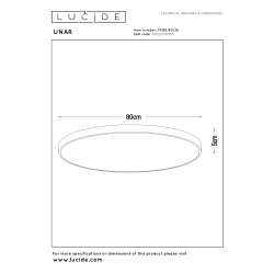 Lucide UNAR stropní LED  svítidlo Ø 80 cm 1x80W 2700K černá