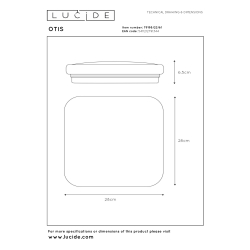 Lucide OTIS - stropní svítidlo - Ø 28 cm - LED - 1x22W 3000K - Opálová 79198/22/61