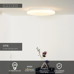 Lucide OTIS - stropní svítidlo - Ø 34 cm - LED - 1x26W 3000K - Opálová 79199/26/61