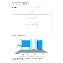 Lucide ONNO - koupelnové svítidlo nad zrcadlo - LED - 1x12W 3000K - IP44 - Chrom 79297/12/12