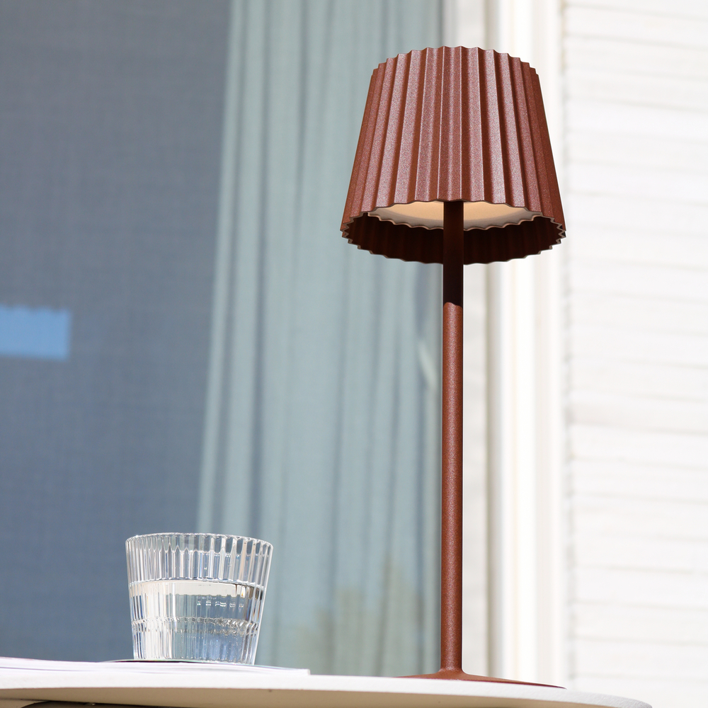 Lucide JUSTINE venkovní stolní lampa 1x2W 2700K IP54 rezavě hnědá