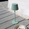 Dobíjecí stolní stmívatelná LED venkovní lampa Lucide JUSTINE - 1x2W 2700K – IP54 – S bezdrátovou nabíjecí podložkou – Zelená