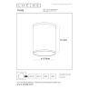 Lucide TUBIX - stropní svítidlo venkovní - Ø 10,8 cm - IP54 - Černá 27870/01/30