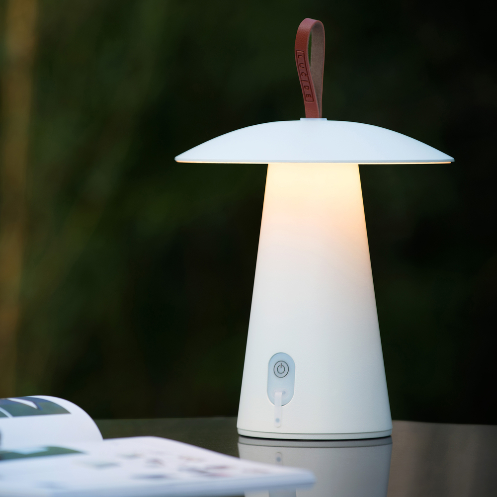LA DONNA - Stolní lampa Venkovní - Ø 19,7 cm - LED stm. 3 kroky - 1x2W 2700K - IP54 - bílá