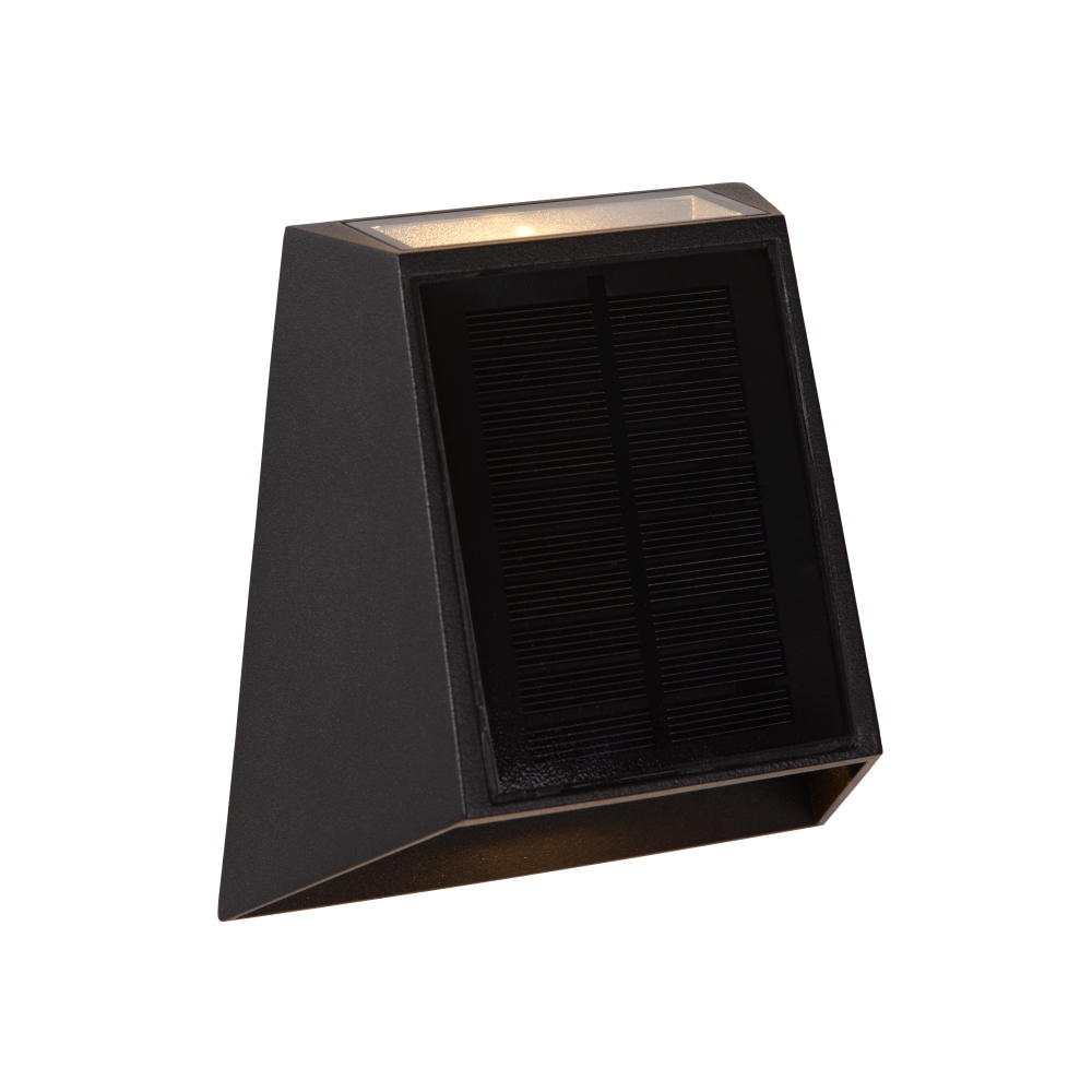 Lucide LUTON - Nástěnné svítidlo vnitřní/venkovní - LED stmívatelné - 1x1W - IP54 - Senzor Den/Noc - Černá