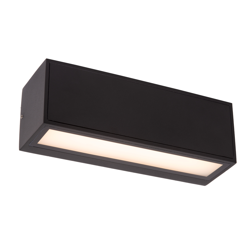 Lucide SUTTON - Nástěnné svítidlo vnitřní/venkovní - LED stmívatelné - 1x2W 2850K/3150K - IP54 - Senzor Den/Noc - Černá