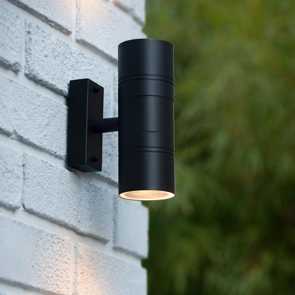 Lucide ARNE-LED - přisazené bodové svítidlo venkovní - Ø 6,3 cm - LED - GU10 - 2x5W 2700K - IP44 - Černá 14867/11/30