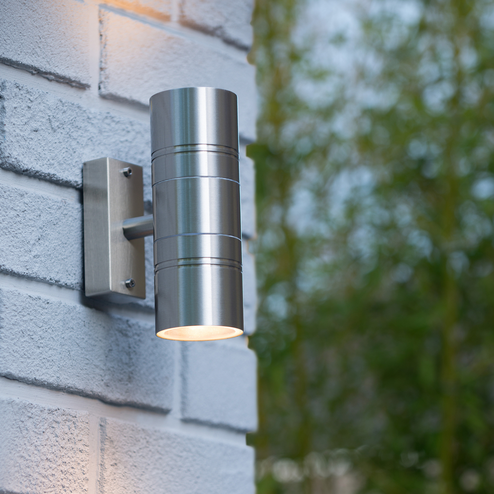 Lucide ARNE-LED - nástěnné svítidlo venkovní - Ø 6,3 cm - LED - GU10 - 2x5W 2700K - IP44 - Chrom 14867/11/12