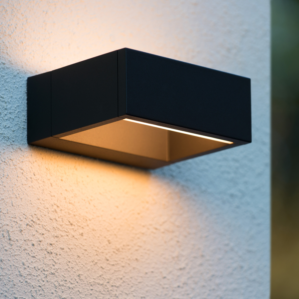 Lucide GOA - nástěnné svítidlo venkovní - LED - 1x6W 3000K - IP54 - Černá 28857/06/30