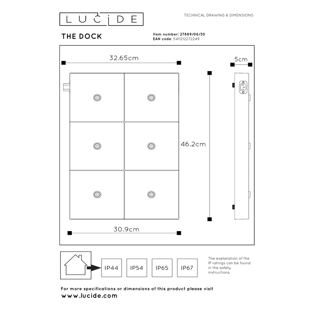Lucide THE DOCK – Bezdrátová nabíjecí stanice – Max. 6 lamp – černý