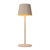Dobíjecí stolní stmívatelná LED venkovní lampa Lucide JUSTINE - 1x2W 2700K – IP54 – S bezdrátovou nabíjecí podložkou – krémová