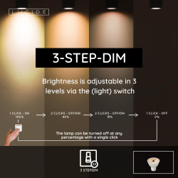 Lucide MR16 - Led žárovka - Ø 5 cm - LED stmívatelná. - GU10 - 1x5W 2600K/2800K - 3 Stmívatelné - Bílá