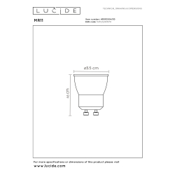 Lucide LED žárovka - Ø 3,5 cm - stmívatelná - GU10 - 1x4W 2200K/3000K - Černá