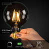 Lucide G125 Třída B - Žárovka s vláknem - Ø 12,5 cm - LED stmívatelná. - E27 - 1x7W 2700K - Transparent