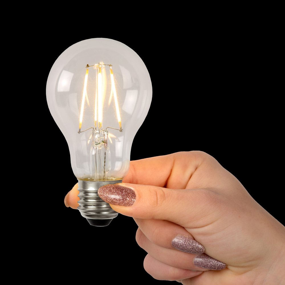 Lucide A60 Třída A - Žárovka - Ø 6 cm - LED - E27 - 1x7W 2700K - Transparent