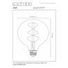 Lucide filamentová LED žárovka G125 E27/8W 800LM 2700K