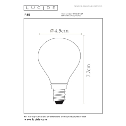 Lucide LED žárovka - okrasné vlákno - Ø 4,5 cm - stmívatelné - 1x4W 2700K - Albast 49022/04/67