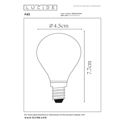 Lucide LED žárovka - okrasné vlákno - Ø 4,5 cm - stmívatelné - 1x4W 2700K - Průhledné 49022/04/60