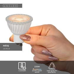 LED žárovka GU10/5W 3STEP stmívatelná bílá