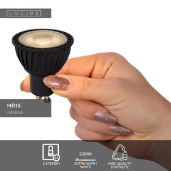 LED žárovka stmívatelná  GU10/5W 3STEP černá