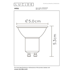 Lucide LED žárovka - Ø 5 cm - stmívatelné - GU10 - 1x5W 3000K - Bílá 49006/05/31