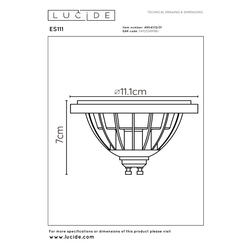 Lucide ES111 - Led bulb - Ø 11 cm - LED Dim to warm - GU10 - 1x12W 2200K/3000K - White