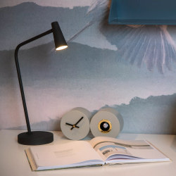Lucide STIRLING - Dobíjecí stolní lampa - Baterie - LED stmívatelné - 1x3W 2700K - 3 kroky stmívání - Černá