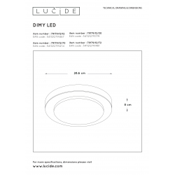 Lucide DIMY Stropní Lamp Led 12W černá