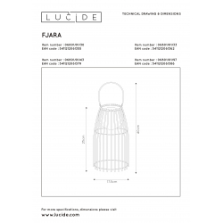 Lucide FJARA Led Table Lamp Brown