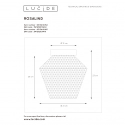 Lucide ROSALIND Stropní svítidlo E27/40W mosaz / Smoke Glass