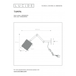 TAMPA - Nástěnné svítidlo - E27/40W - Černá