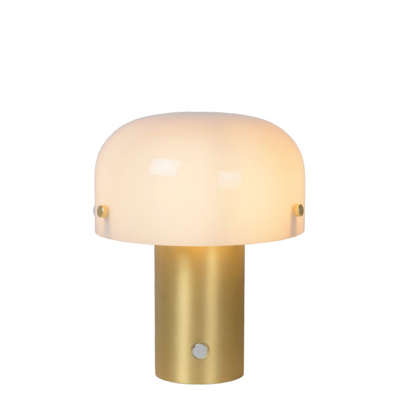 Lucide TIMON stolní lampička  E14/25W 21cm matná zlatá/Opal