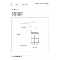 Lucide DUDLEY venkovní nástěnné svítidlo Down IP44 E27/60W Mat