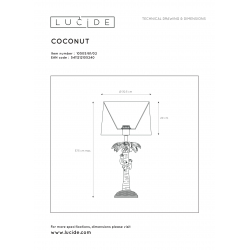 Lucide COCONUT stolní lampička E27/40W H50cm zlatá / Green