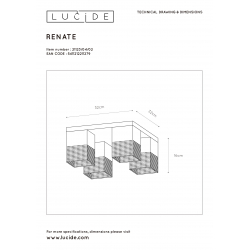 Lucide RENATE Stropní svítidlo  4x E27/40W černá/zlatá