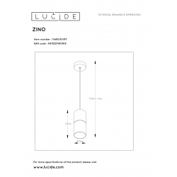 Lucide ZINO závěsné svítidlo E27/60W Coffee /  Clear Glass