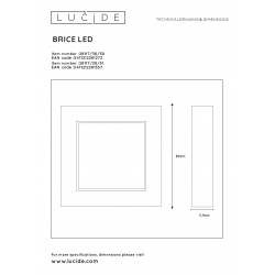 Lucide 28117/30/31 BRICE-LED svítidlo stropní Dim 30W  IP44