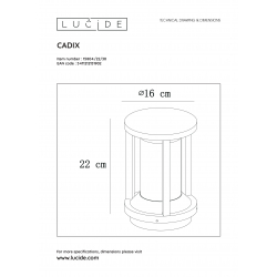 CADIX venkovní osvětlení  22cm E27/max 15W led černá