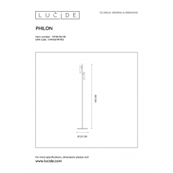 Lucide 79781/10/30 PHILON stojací lampa Led 2x4.5W/2x380LM černá