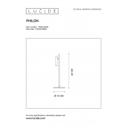 Lucide 79581/05/30 PHILON LED lampa stolní 4.5W/380LM 