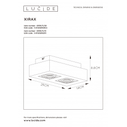 Lucide 09119/11/30 XIRAX svítidlo stropní 2xGU10/5W LED 