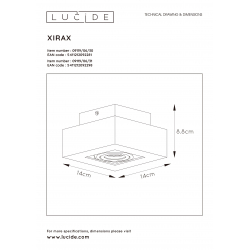 Lucide 09119/06/30 XIRAX svítidlo stropní 1xGU10/5W LED  