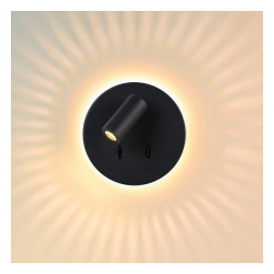 Lucide 79201/09/30 BENTJER - Nástěnné svítidlo - Ø 14 cm - LED - 1x6W 3000K - černá