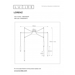 Lucide 74403/06/97 LORENZ svítidlo závěsné  LED  6x4W 